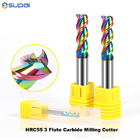 Carbide Cutting Tools 3flutes Colorful Coating for Aluminium HRC55 Milling Cutter for Wood Acrylic Copper Plastic