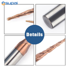 Power Tools 2 Flute Solid Carbide Tapered End Mills 50mm Altin Coating